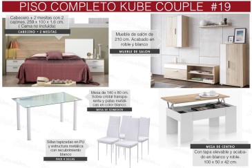 Apartamento completo 19 - KUBE COUPLE (Pack Mesa + 4 Cadeiras Brancas)