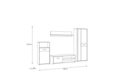 Mobiliário moderno para sala de estar - sala de jantar GULADA Carvalho e Branco ao MELHOR PREÇO