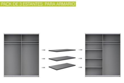 Conjunto de 3 prateleiras 82x42 cm RIO TOKIO