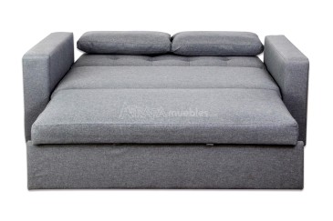 Sofá-cama PAU estofado em lona cinzenta ao MELHOR PREÇO