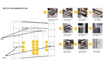 Gaveta organizadora para armário de 900 mm