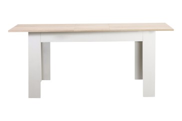 Mesa extensível para sala de jantar e sala de estar 138 - 178 cm. em Carvalho e Branco