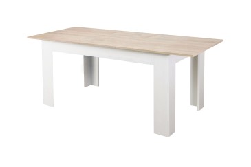 Mesa extensível para sala de jantar e sala de estar 138 - 178 cm. em Carvalho e Branco