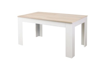 Mesa extensível para sala de jantar e sala de estar 138 - 178 cm. em Carvalho e Branco