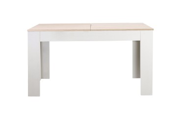 Mesa extensível para sala de jantar e sala de estar 138 - 178 cm. em Carvalho e Branco