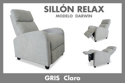 Sillón Reclinável DARWIN Push Back Gris Claro