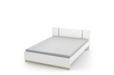 Cama WATSON 140x190 nas cores Branco e Carvalho ao MELHOR PREÇO