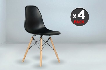 4 cadeiras TOWER pretas design
