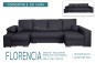 Chaiselongue Cama Derecha FLORENCIA Cinzento