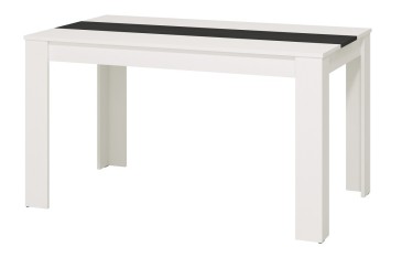 Living - Mesa de sala de jantar 135x80 cm. em Branco e Cinzento