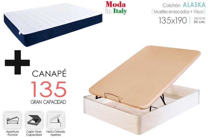 PACK Canapé + Colchão ALASKA 135x190