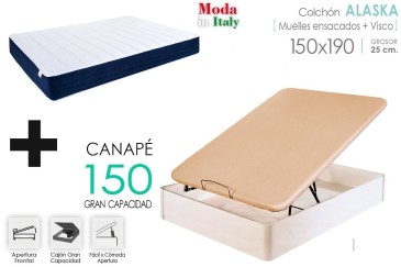 PACK Canapé + Colchão ALASKA 150x190
