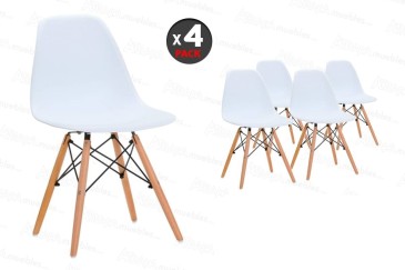 Conjunto de 4 cadeiras de design em branco