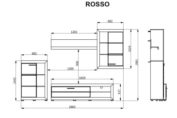 Sala de estar moderna - Mobiliário para sala de jantar ROSSO ao MELHOR PREÇO