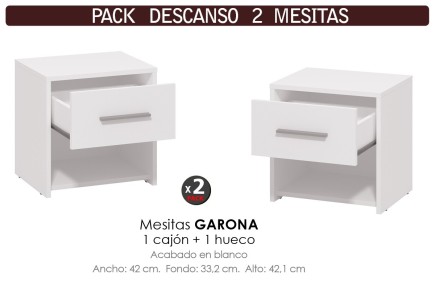 Mesita ISIS con 1 cajon + 1 hueco Roble Cepillado