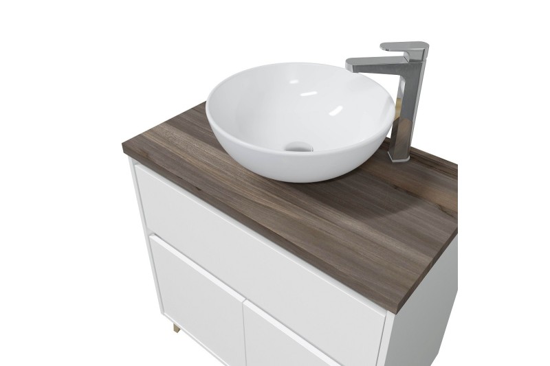▷ Mueble de Baño Iris 80 cm. 1 cajón y faldón con lavabo