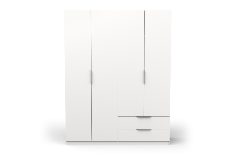 Armarios de dormitorio de madera de cinco niveles de doble puerta para  ropa, armario blanco, armario