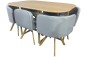 PACK Mesa MDF Roble + 6 Sillas GRAPH Gris