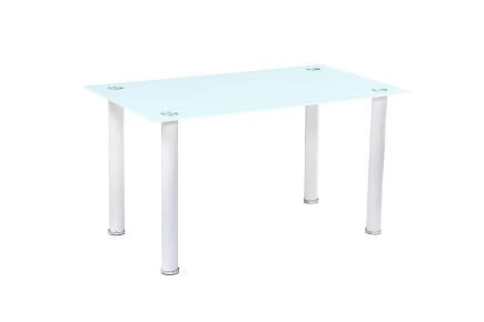 Mesa fixa de vidro branco SHADE 140x80