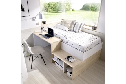 Cama compacta para jovens KRIC 90X190 Branco