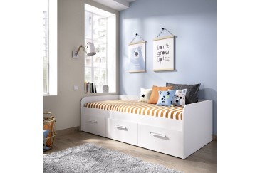 Cama juvenil compacta MEK 90X190 Branco