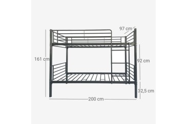 METÁLICO Beliche 2 camas + 2 colchões 90x190