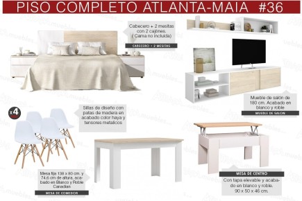 Piso completo 36 - ATLANTA MAIA (Sillas NORDIC blancas)