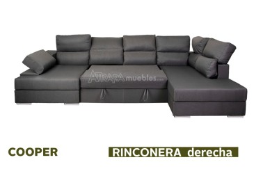 Sofá chaiselonge Rinconera convertible en Cama ITALIA Gris al MEJOR PRECIO