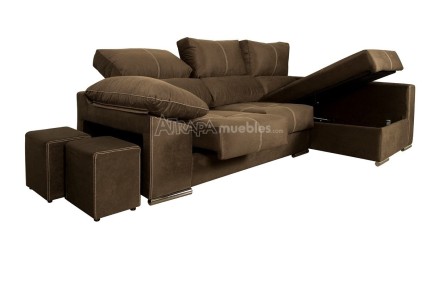 Sofá chaise lounge GOYA na elegante cor cinzenta ao MELHOR PREÇO