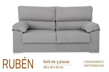 Conjunto de sofá 3+2 lugares RUBEN cinzento