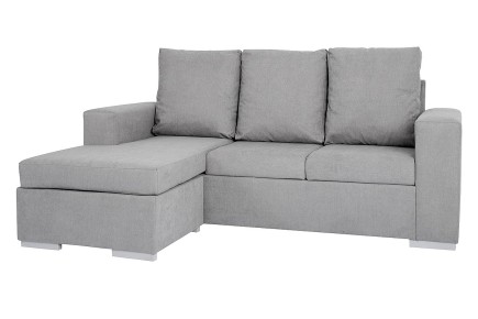 Sofá Chaiselongue Design 3P reversível em cor CINZA claro ao MELHOR PREÇO