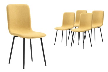 Conjunto de 4 cadeiras de design em cor mostarda