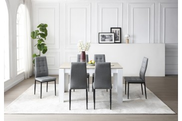 Mesa extensível para sala de jantar e sala de estar 40 - 190 cm. em Carvalho e Branco