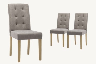 Conjunto de 2 cadeiras estofadas em elegante tecido Grisace Beige