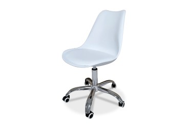 Cadeira de escritório ergonómica com pernas em metal cromado
