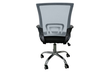 Sillón de oficina ergonómica con patas metálicas cromadas