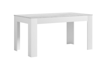 Mesa extensível para sala de jantar e sala de estar 138 - 178 cm. em Cimento e Branco