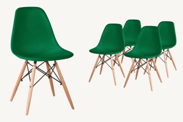 Conjunto de 4 cadeiras de design verde-esmeralda