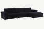 Sofá Chaiselongue 3 Plazas LUSINA Negro REVERSÍVEL