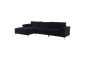 Sofá Chaiselongue 3 Plazas LUSINA Negro REVERSÍVEL