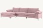 Sofá Chaiselongue 3 Plazas LUSINA Rosa Claro REVERSIBLE