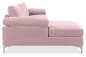 Sofá Chaiselongue 3 Plazas LUSINA Rosa Claro REVERSIBLE