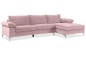 Sofá Chaiselongue 3 Plazas LUSINA Rosa Claro REVERSIBLE