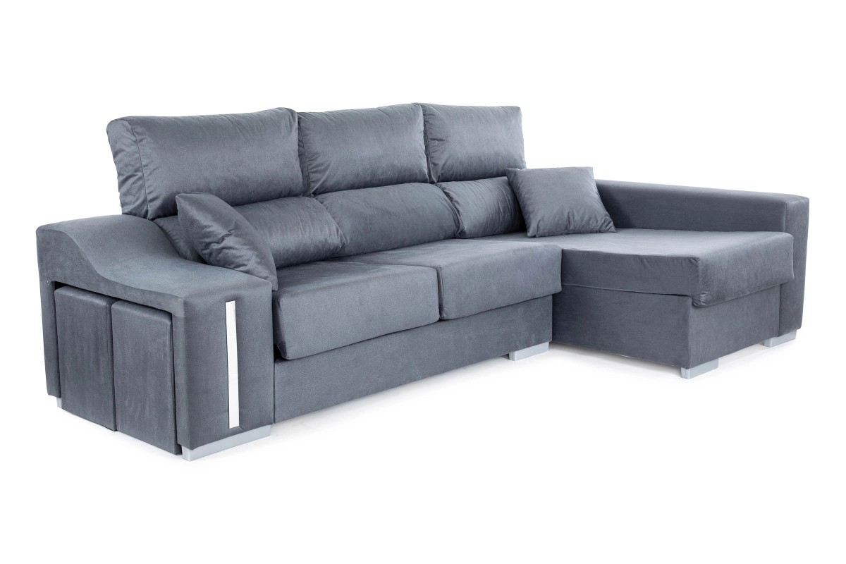 Chaiselongue Derecha OSCAR Cinzento (Veludo 10)