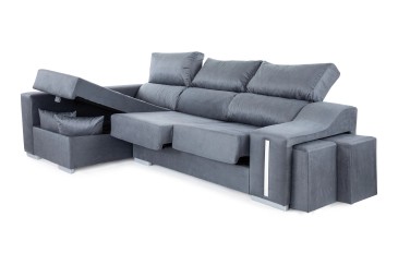 Sofá chaise lounge OSCAR em cor cinzenta ao MELHOR PREÇO