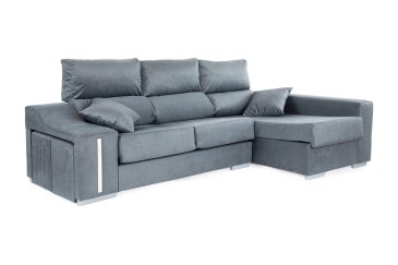 Sofá chaise lounge OSCAR em cor cinzenta ao MELHOR PREÇO