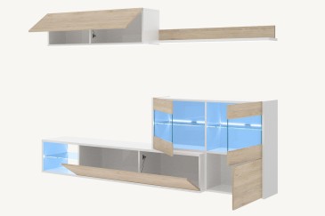 UMA LEDS mobiliário de sala de estar em cor de carvalho ao MELHOR PREÇO