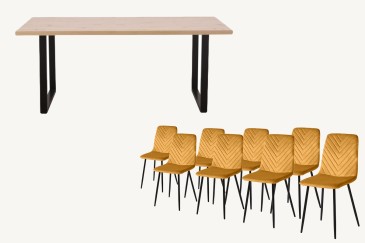 PACOTE de 1 mesa de centro extensível + 4 cadeiras WILL Design