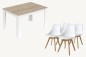 PACK Mesa MEDITERRANEO + 4 cadeiras brancas BEECH Design