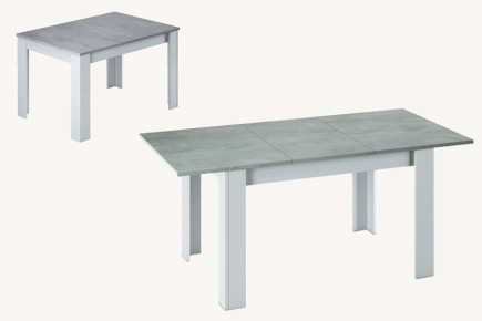 Mesa extensível para sala de jantar - sala de estar 40 - 190 cm. em Cimento e Branco Artik